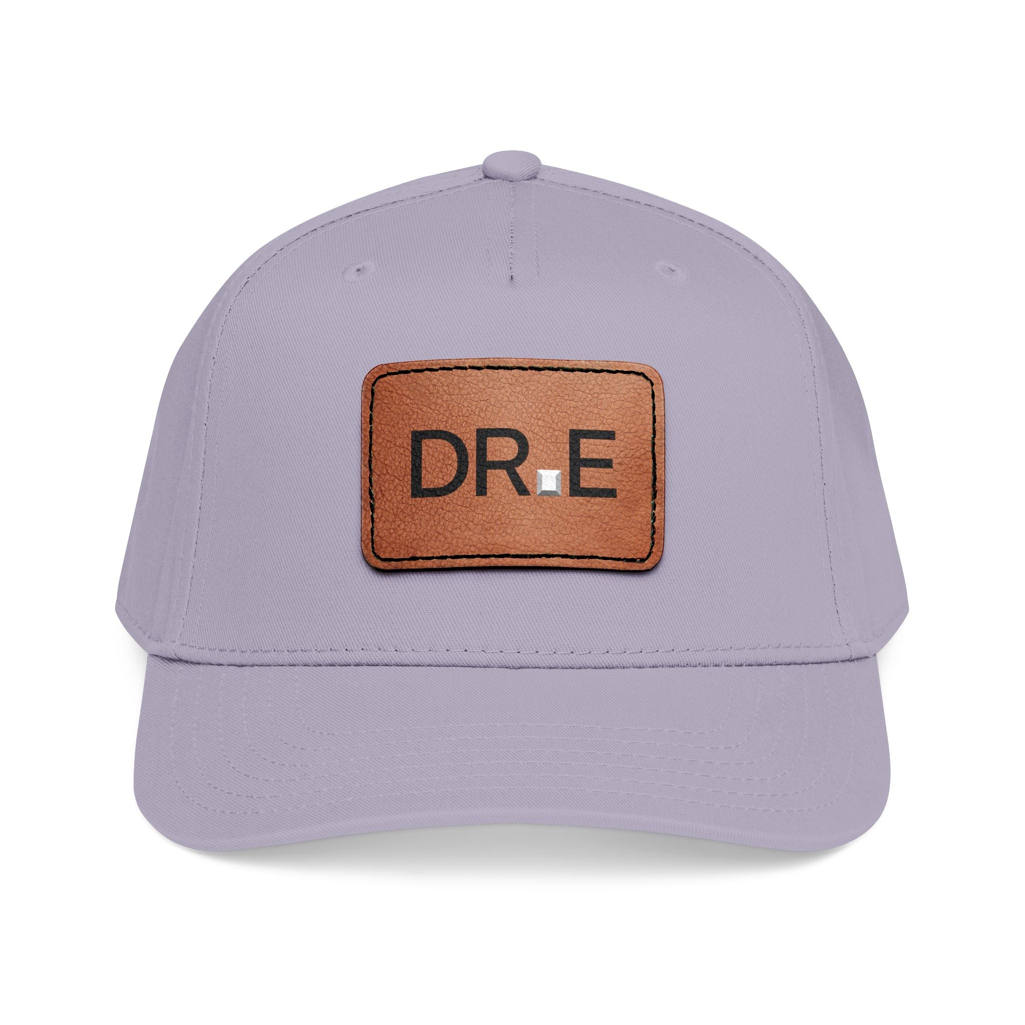 DR. E Logo Mid Profile Baseball Cap with Leather Patch (Rectangle)