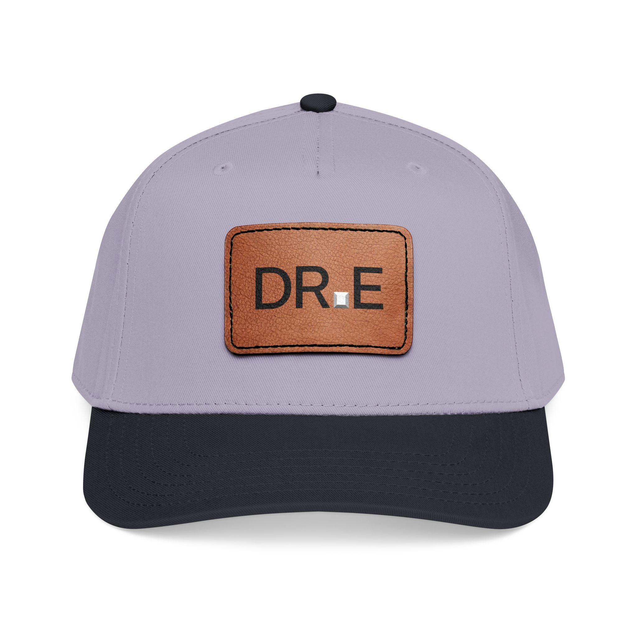 DR. E Logo Mid Profile Baseball Cap with Leather Patch (Rectangle)