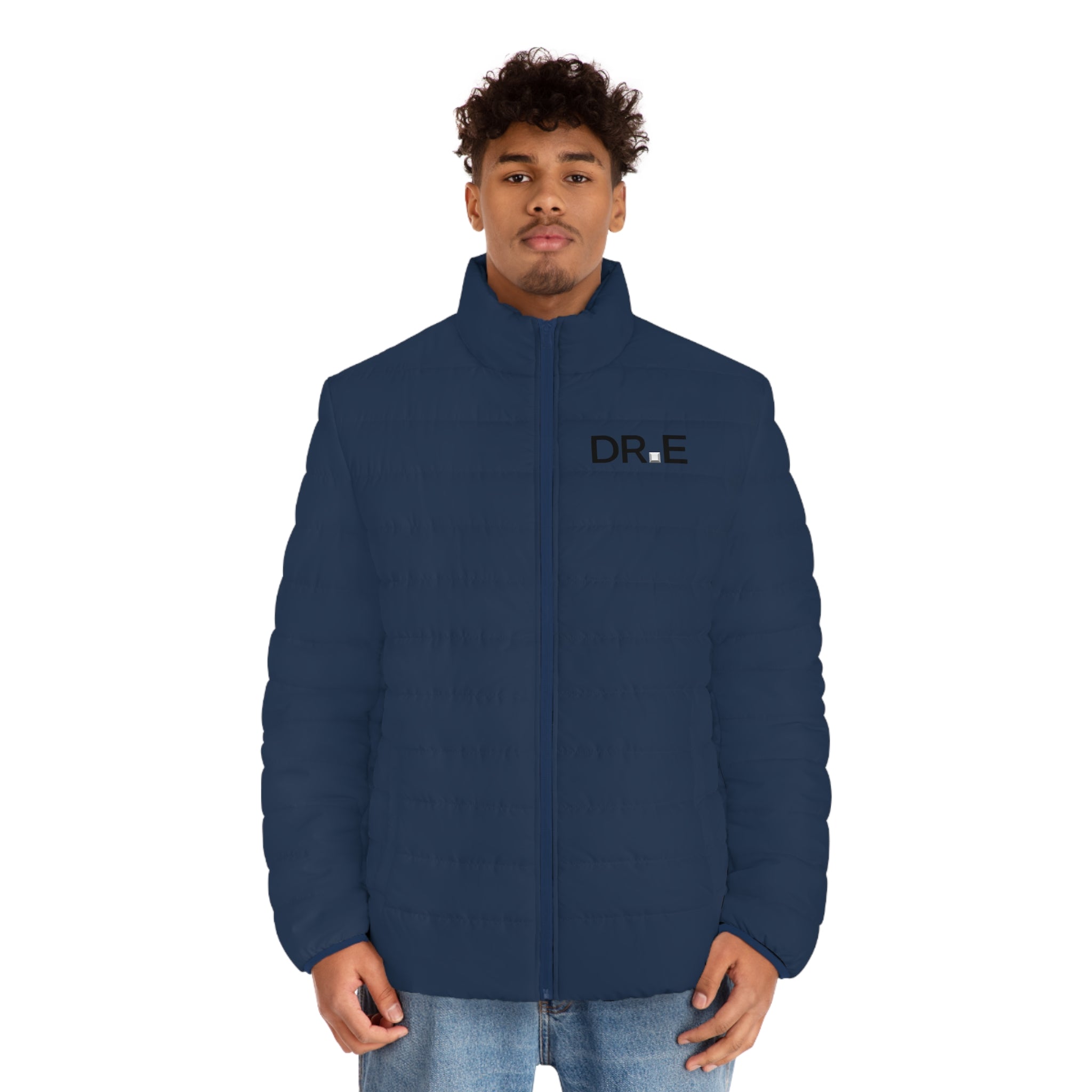 Men's Navy Puffer Jacket — Scrub-Matched Winter Coat for Healthcare Workers | DR.E Hibernation