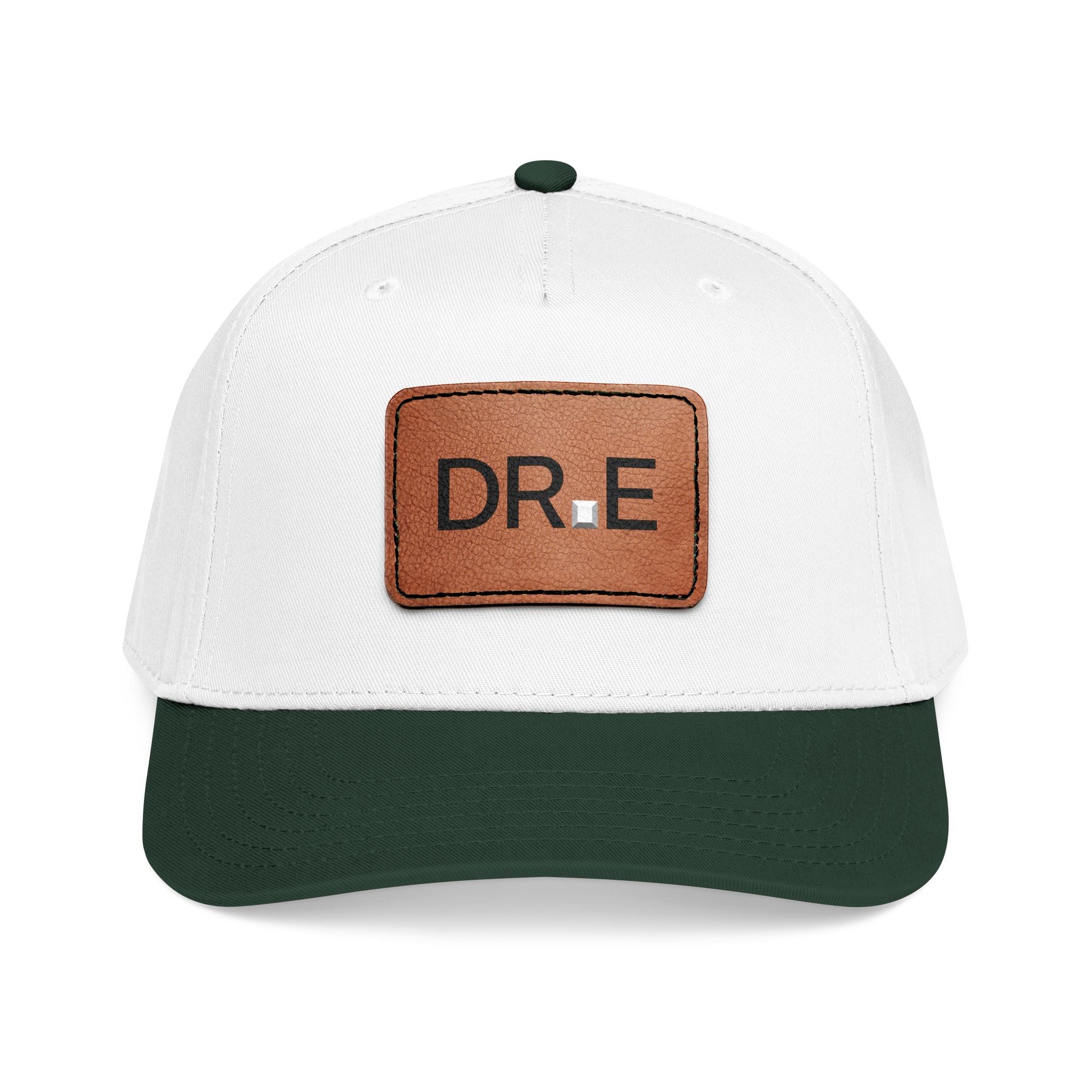 DR. E Logo Mid Profile Baseball Cap with Leather Patch (Rectangle)
