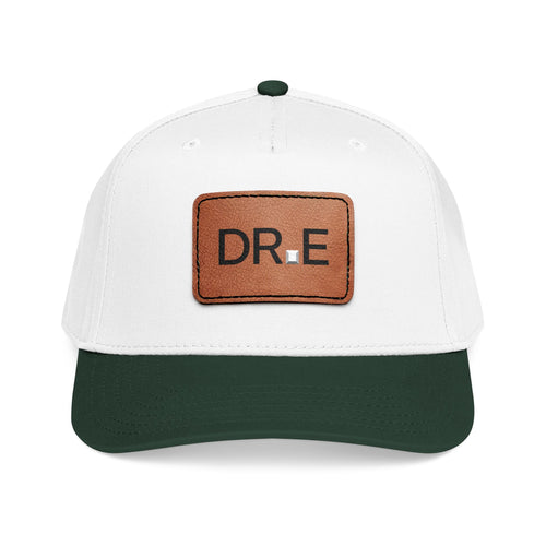 DR. E Logo Mid Profile Baseball Cap with Leather Patch (Rectangle)