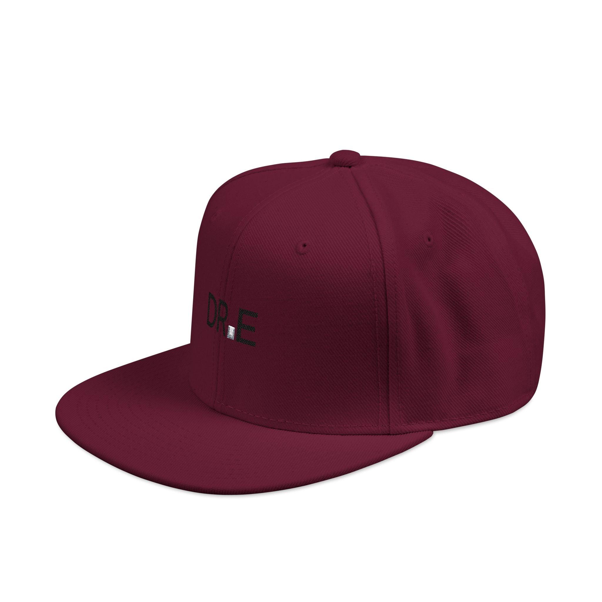 The Carbon Snapback — Embroidered DR.E Diamond Logo Flat-Front Cap | Daily Recovery Essentials