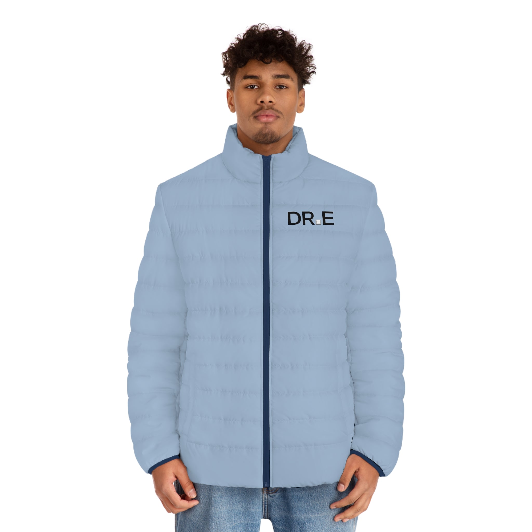 Men's Ceil Blue Puffer Jacket — Scrub-Matched Winter Coat for Healthcare Workers | DR.E Hibernation