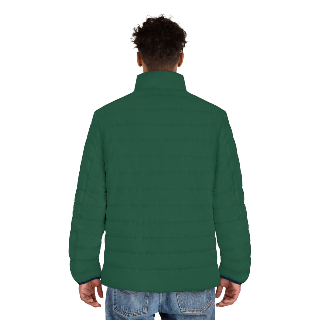 Men's Hunter Green Puffer Jacket — Scrub-Matched Winter Coat for Healthcare Workers | DR.E Hibernation