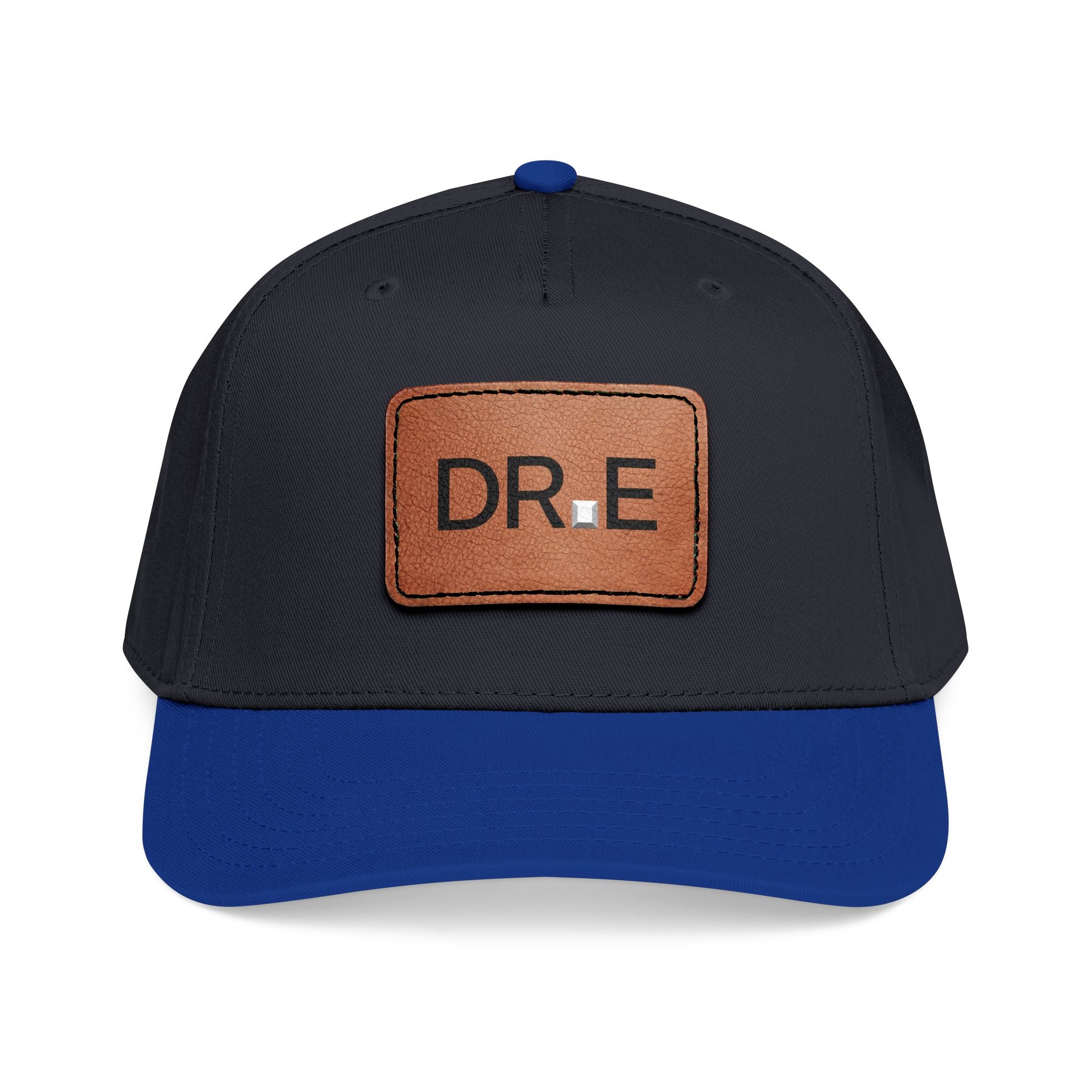DR. E Logo Mid Profile Baseball Cap with Leather Patch (Rectangle)