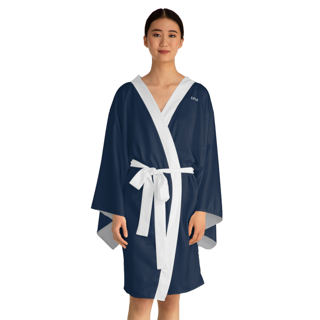 Women's Navy Kimono Robe — DR.E Relaxation Set, Scrub-Matched | Daily Recovery Essentials