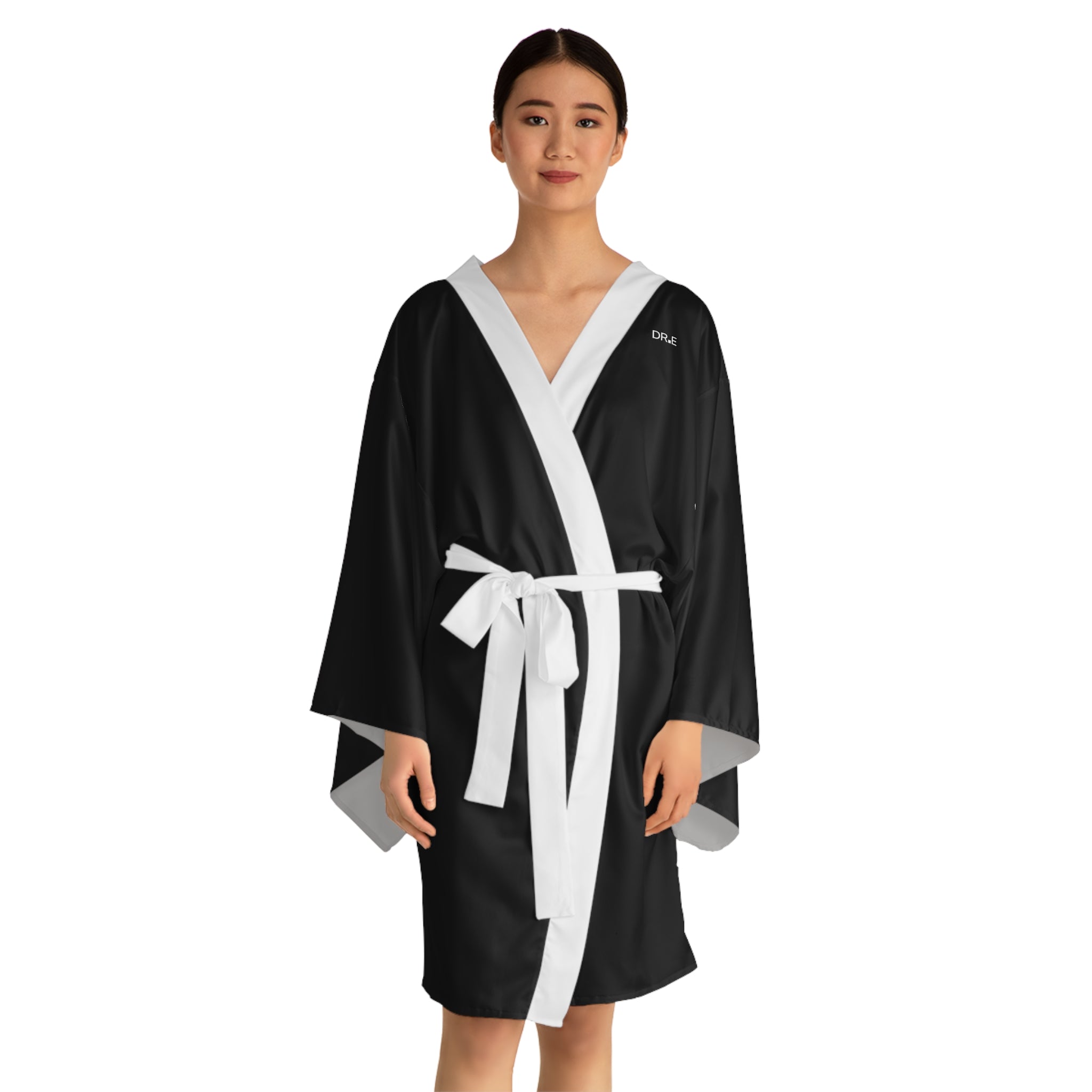 Women's Black Kimono Robe — DR.E Relaxation Set, Scrub-Matched | Daily Recovery Essentials