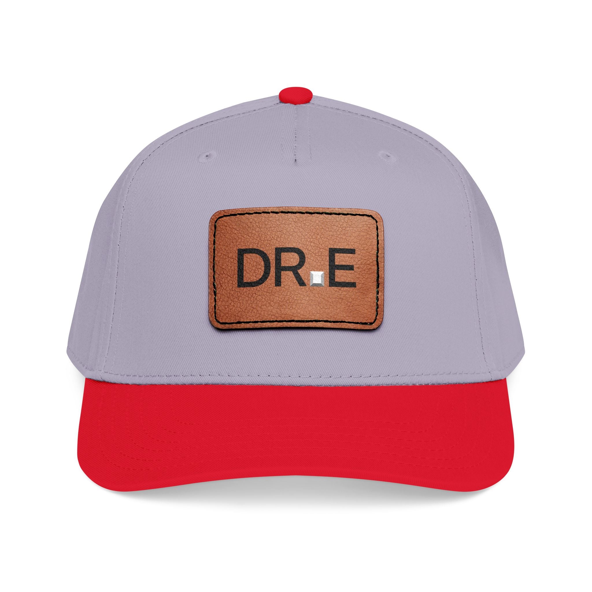DR. E Logo Mid Profile Baseball Cap with Leather Patch (Rectangle)