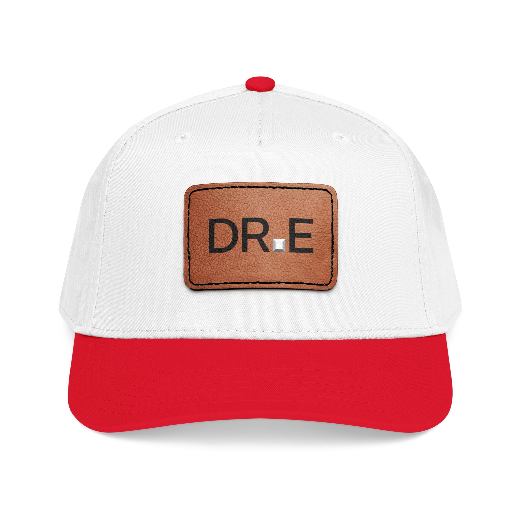 DR. E Logo Mid Profile Baseball Cap with Leather Patch (Rectangle)