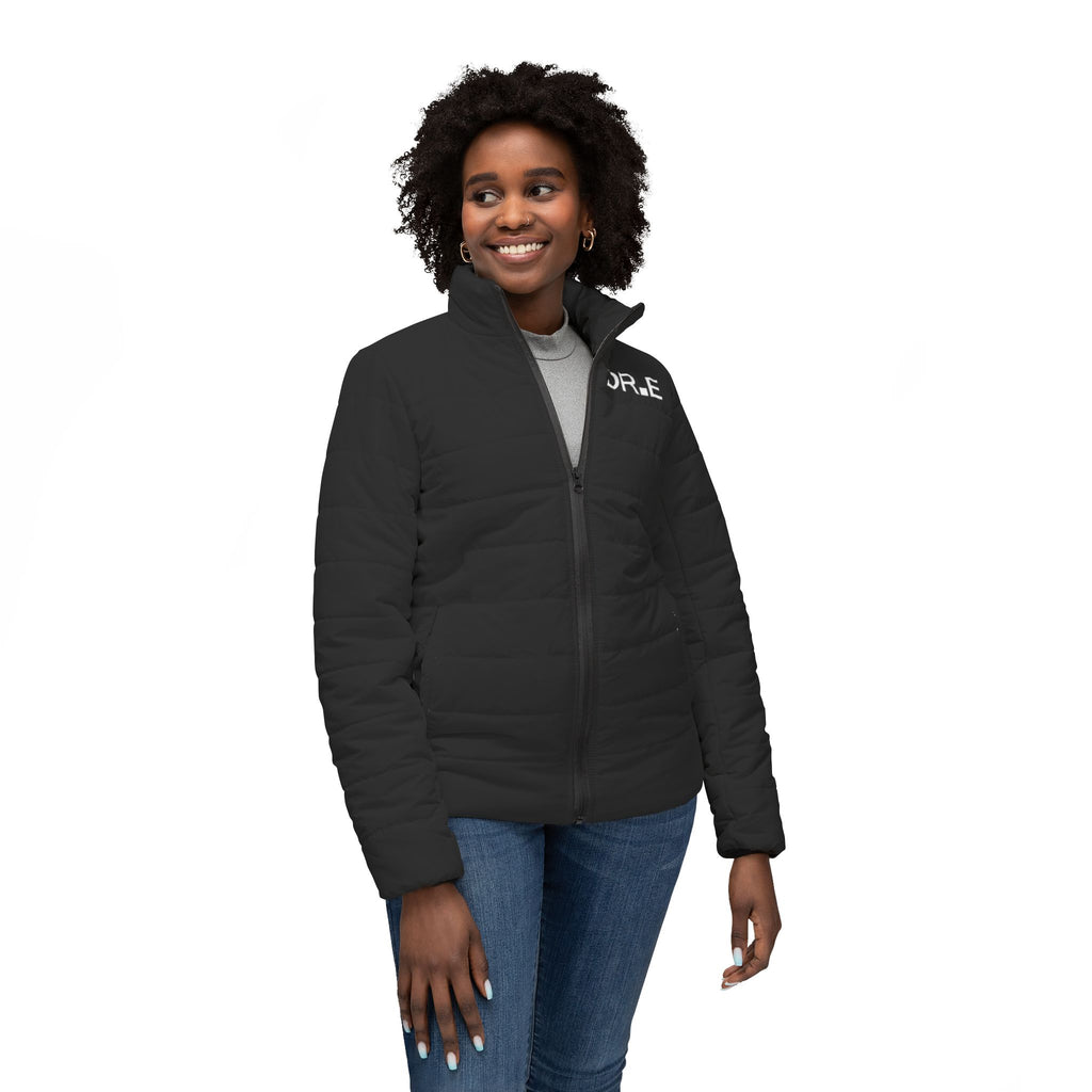 Women's Black Puffer Jacket — Scrub-Matched Winter Coat for Nurses & Healthcare Workers | DR.E Hibernation