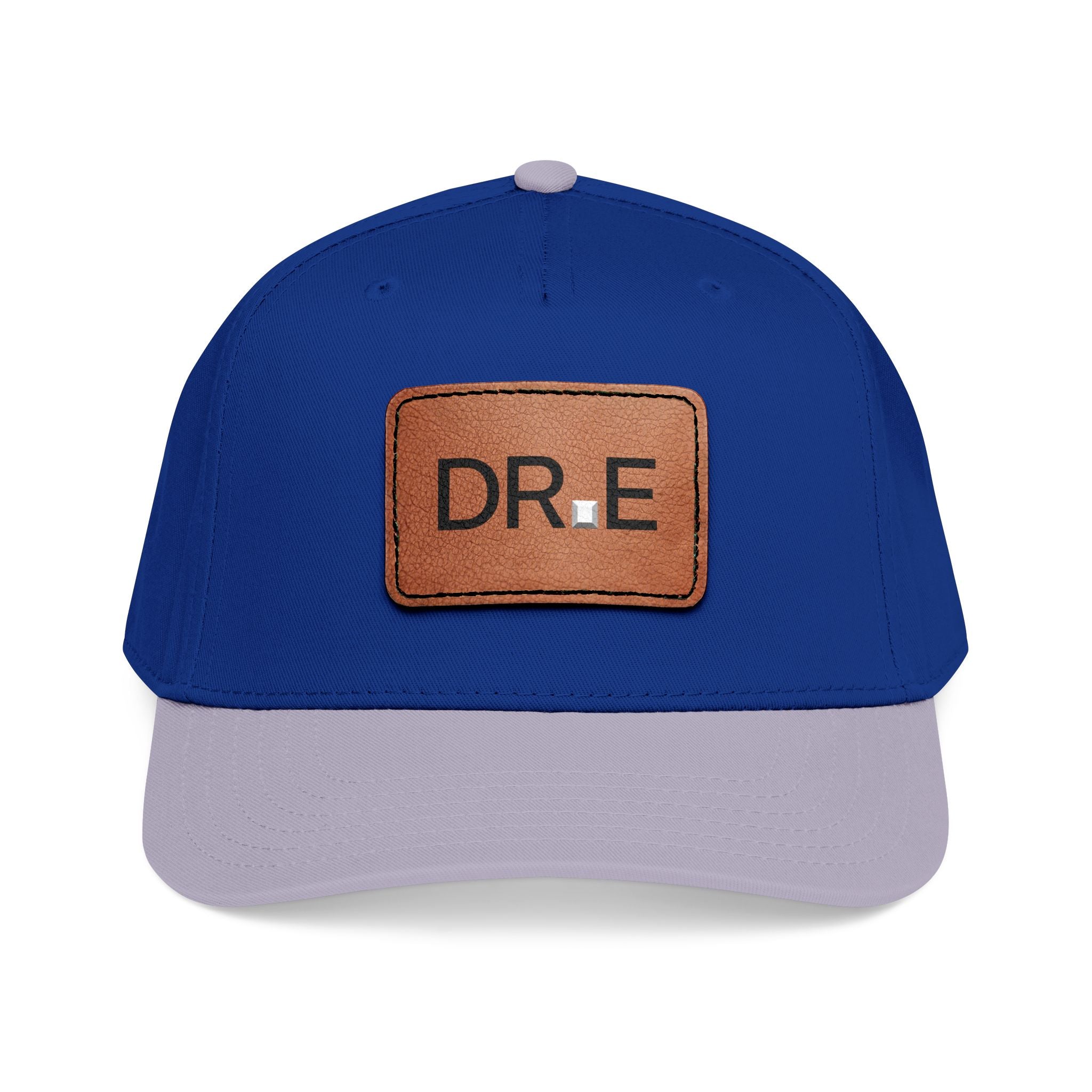 DR. E Logo Mid Profile Baseball Cap with Leather Patch (Rectangle)