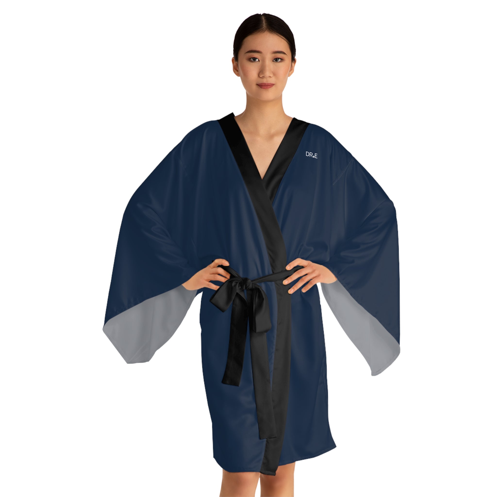 Women's Navy Kimono Robe — DR.E Relaxation Set, Scrub-Matched | Daily Recovery Essentials