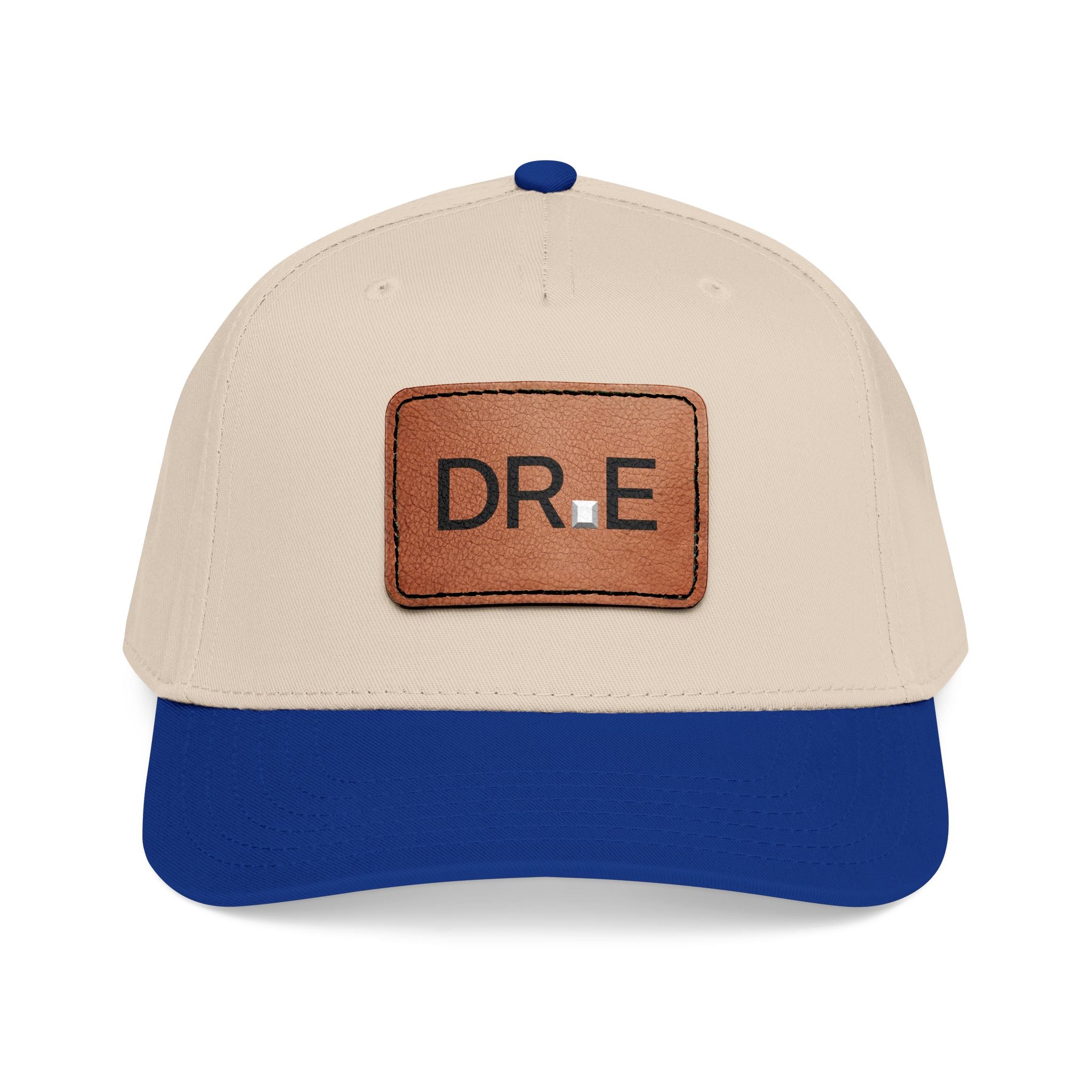 DR. E Logo Mid Profile Baseball Cap with Leather Patch (Rectangle)
