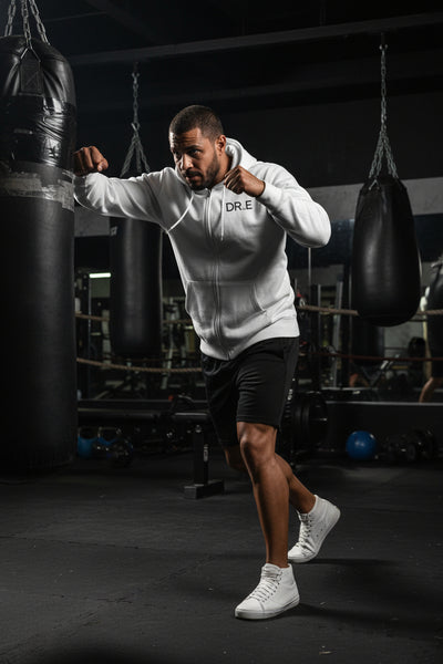 The Recovery Zip Hoodie — Premium DR.E Logo Full-Zip Hoodie in Scrub-Matched Colors | Daily Recovery Essentials