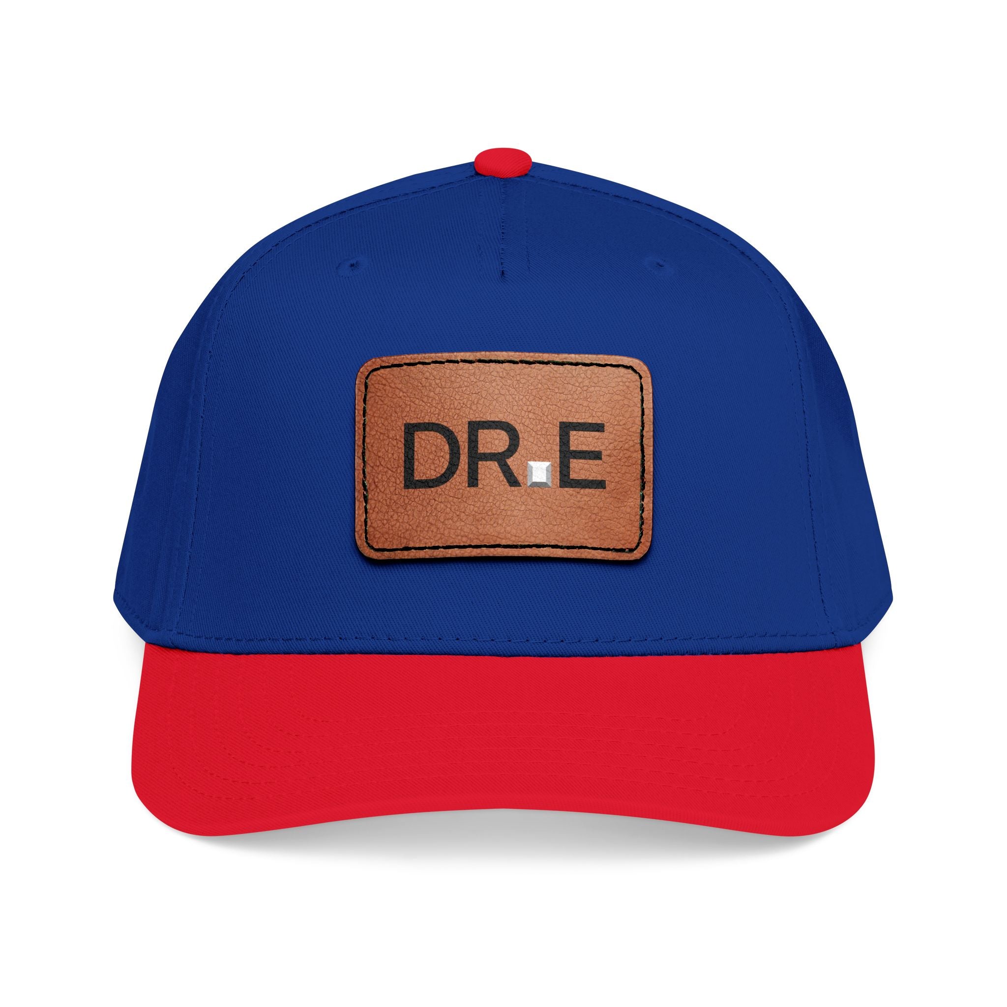 DR. E Logo Mid Profile Baseball Cap with Leather Patch (Rectangle)
