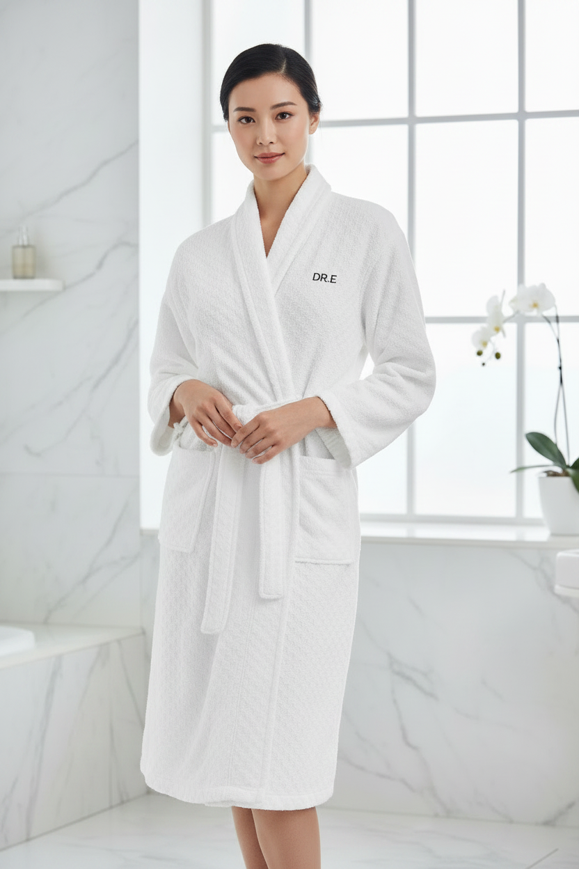 The Recovery Robe — Premium Terry Cloth Robe with Embroidered DR.E Logo | Daily Recovery Essentials