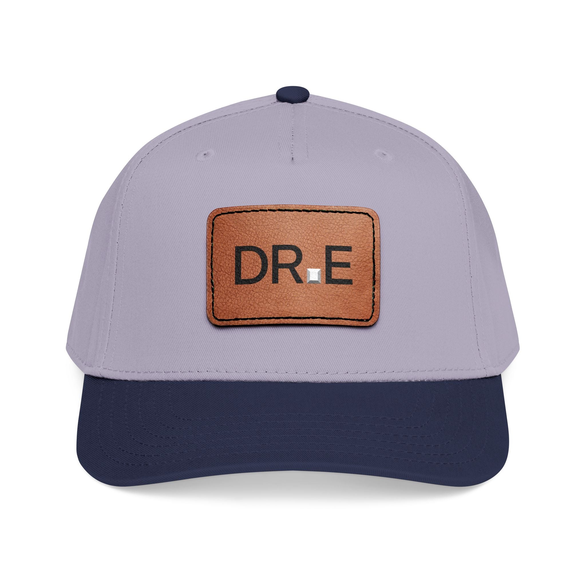 DR. E Logo Mid Profile Baseball Cap with Leather Patch (Rectangle)