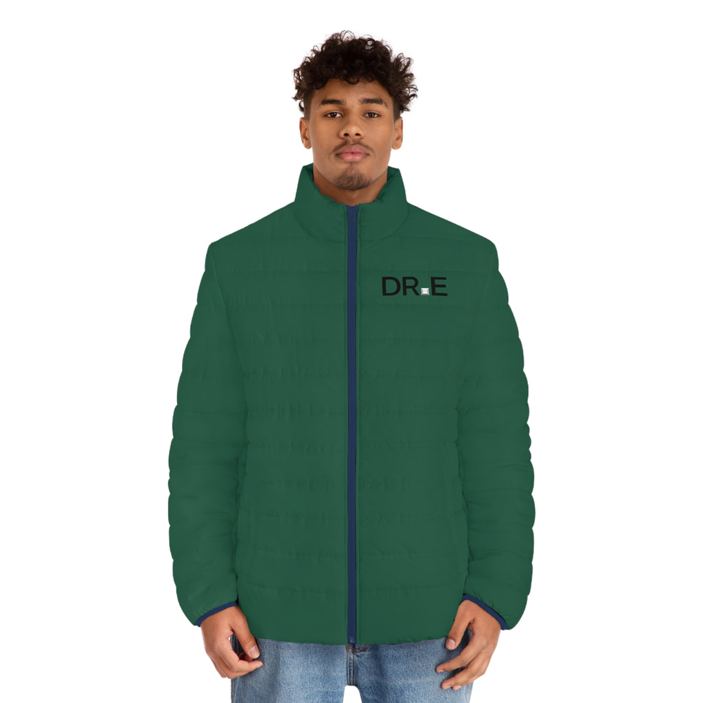 Men's Hunter Green Puffer Jacket — Scrub-Matched Winter Coat for Healthcare Workers | DR.E Hibernation