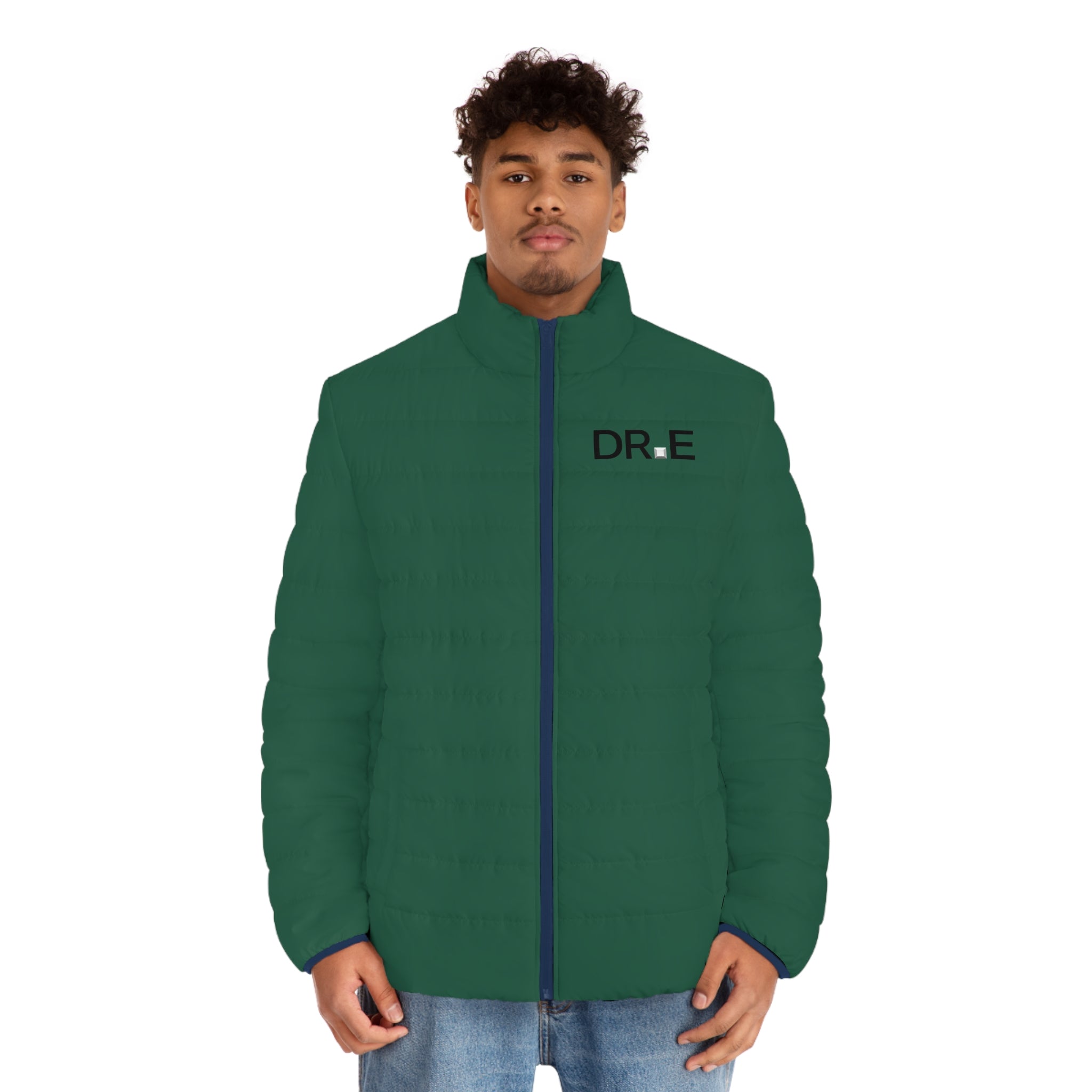 Men's Hunter Green Puffer Jacket — Scrub-Matched Winter Coat for Healthcare Workers | DR.E Hibernation