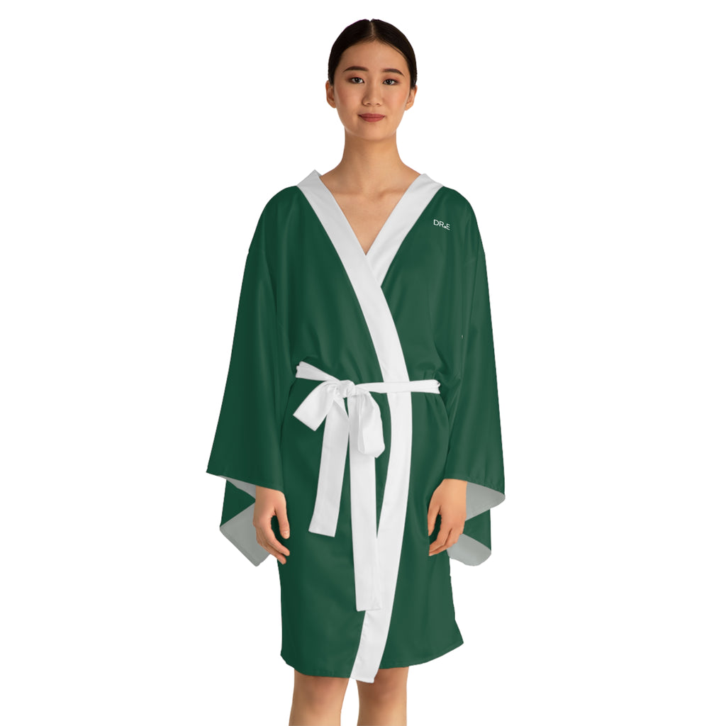 Women's Hunter Green Kimono Robe — DR.E Relaxation Set, Scrub-Matched | Daily Recovery Essentials