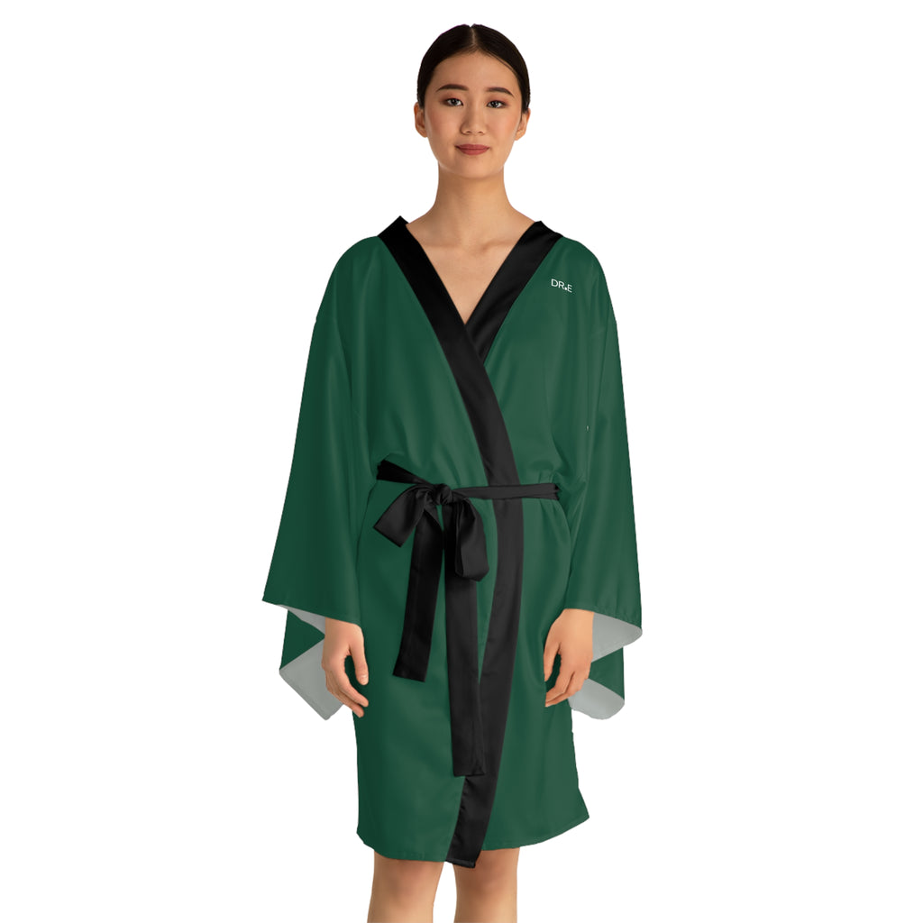 Women's Hunter Green Kimono Robe — DR.E Relaxation Set, Scrub-Matched | Daily Recovery Essentials