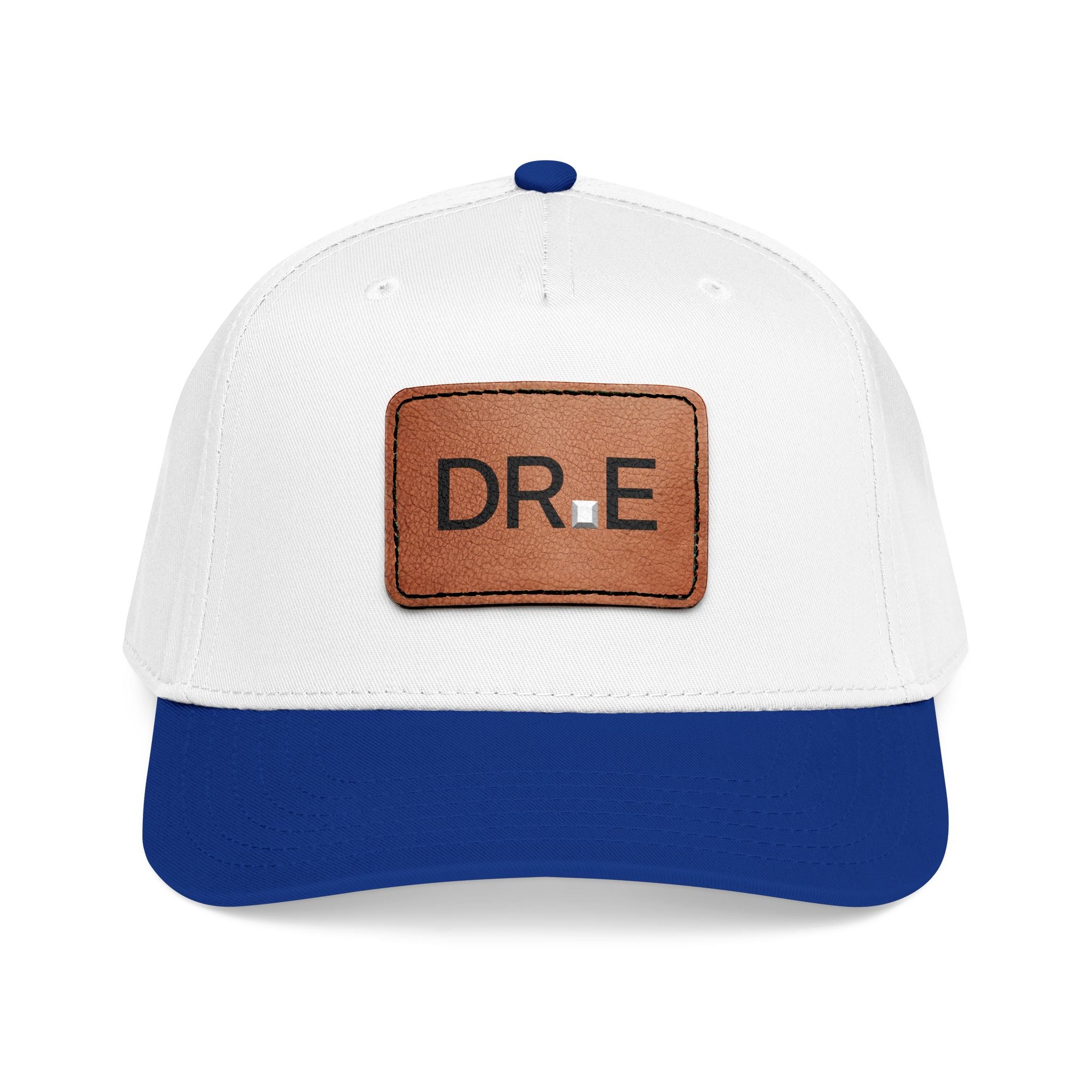 DR. E Logo Mid Profile Baseball Cap with Leather Patch (Rectangle)