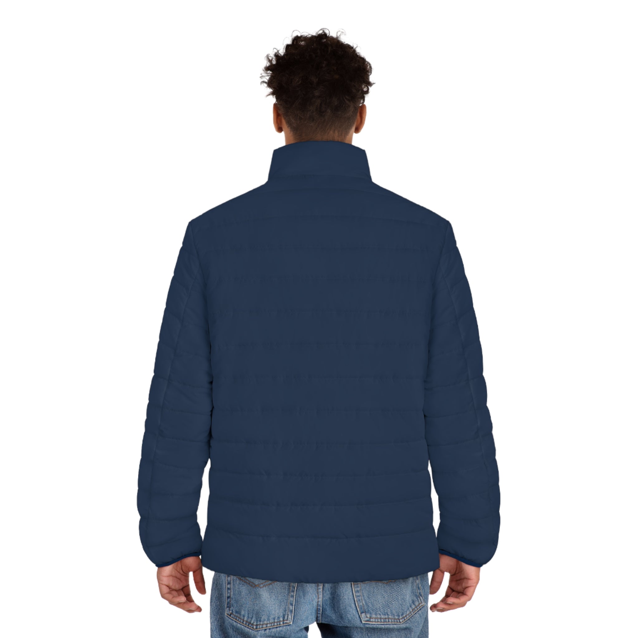 Men's Navy Puffer Jacket — Scrub-Matched Winter Coat for Healthcare Workers | DR.E Hibernation