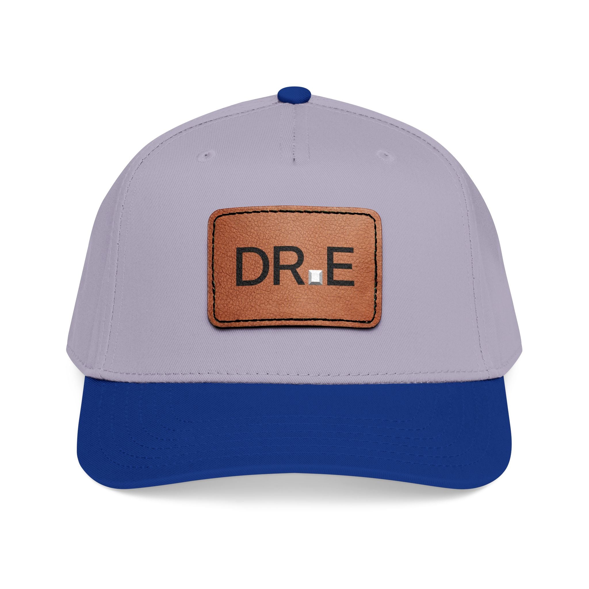 DR. E Logo Mid Profile Baseball Cap with Leather Patch (Rectangle)
