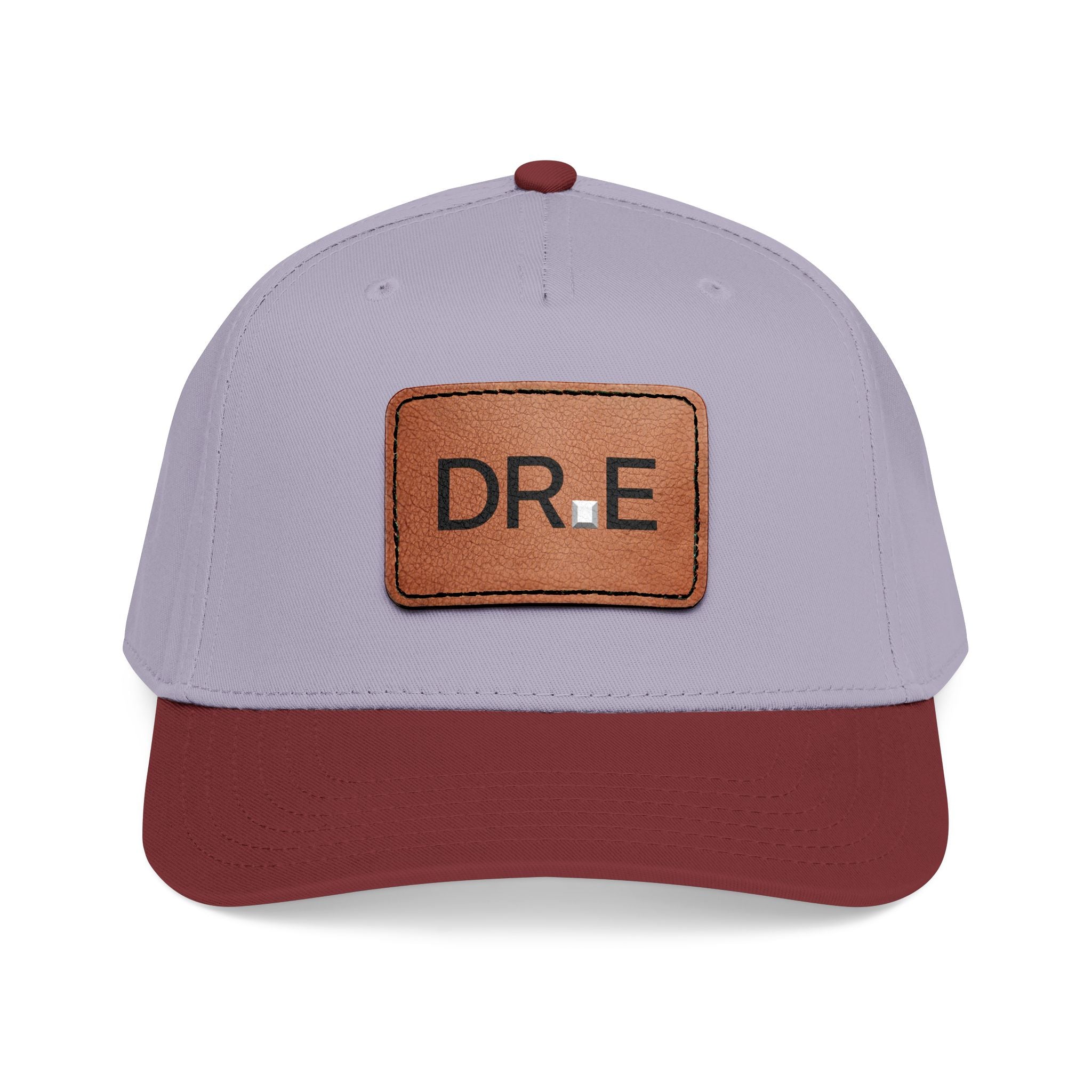 DR. E Logo Mid Profile Baseball Cap with Leather Patch (Rectangle)