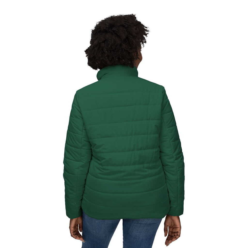 Women's Hunter Green Puffer Jacket — Scrub-Matched Winter Coat for Nurses & Healthcare Workers | DR.E Hibernation