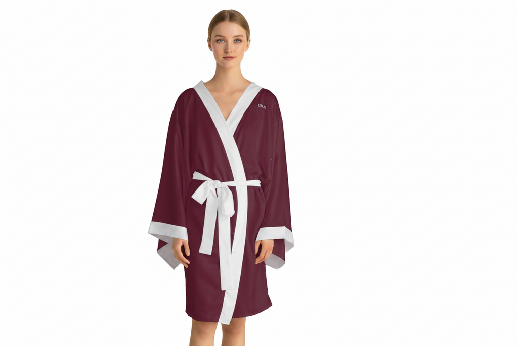 Women's Wine Kimono Robe — DR.E Relaxation Set, Scrub-Matched | Daily Recovery Essentials