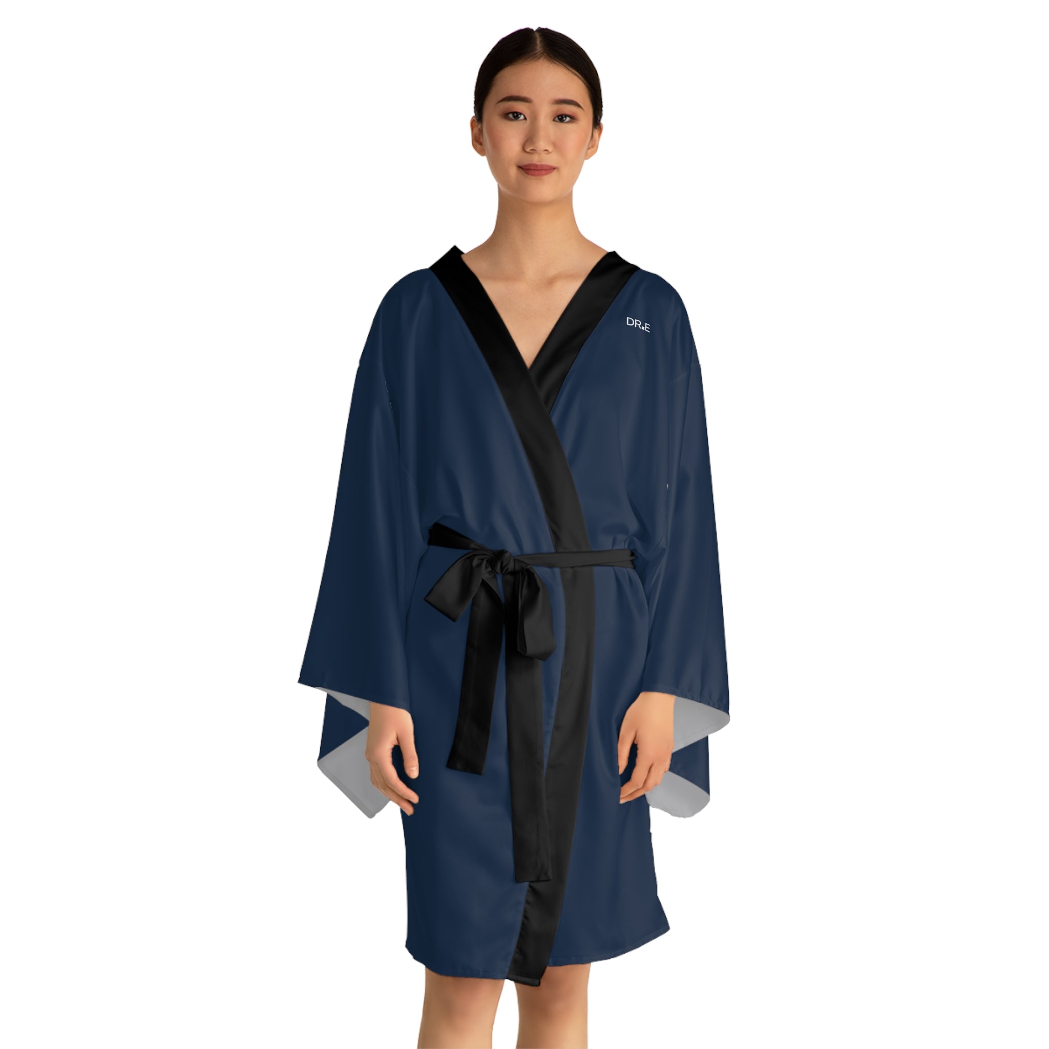 Women's Navy Kimono Robe — DR.E Relaxation Set, Scrub-Matched | Daily Recovery Essentials