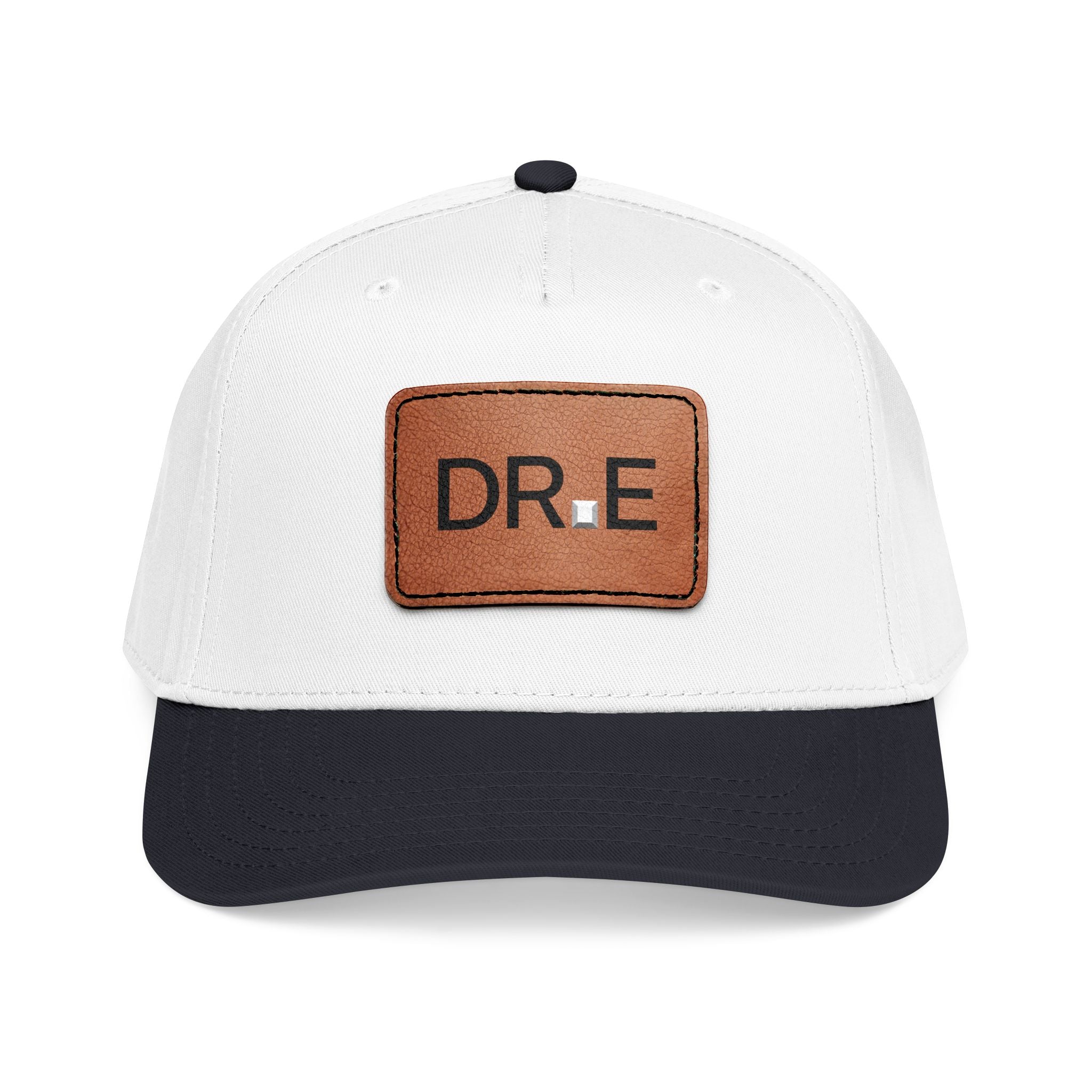 DR. E Logo Mid Profile Baseball Cap with Leather Patch (Rectangle)