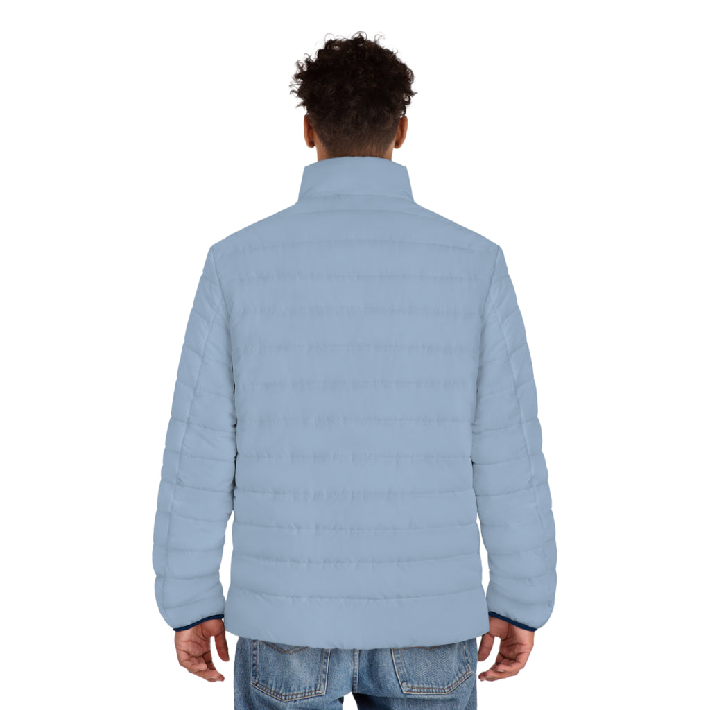 Men's Ceil Blue Puffer Jacket — Scrub-Matched Winter Coat for Healthcare Workers | DR.E Hibernation