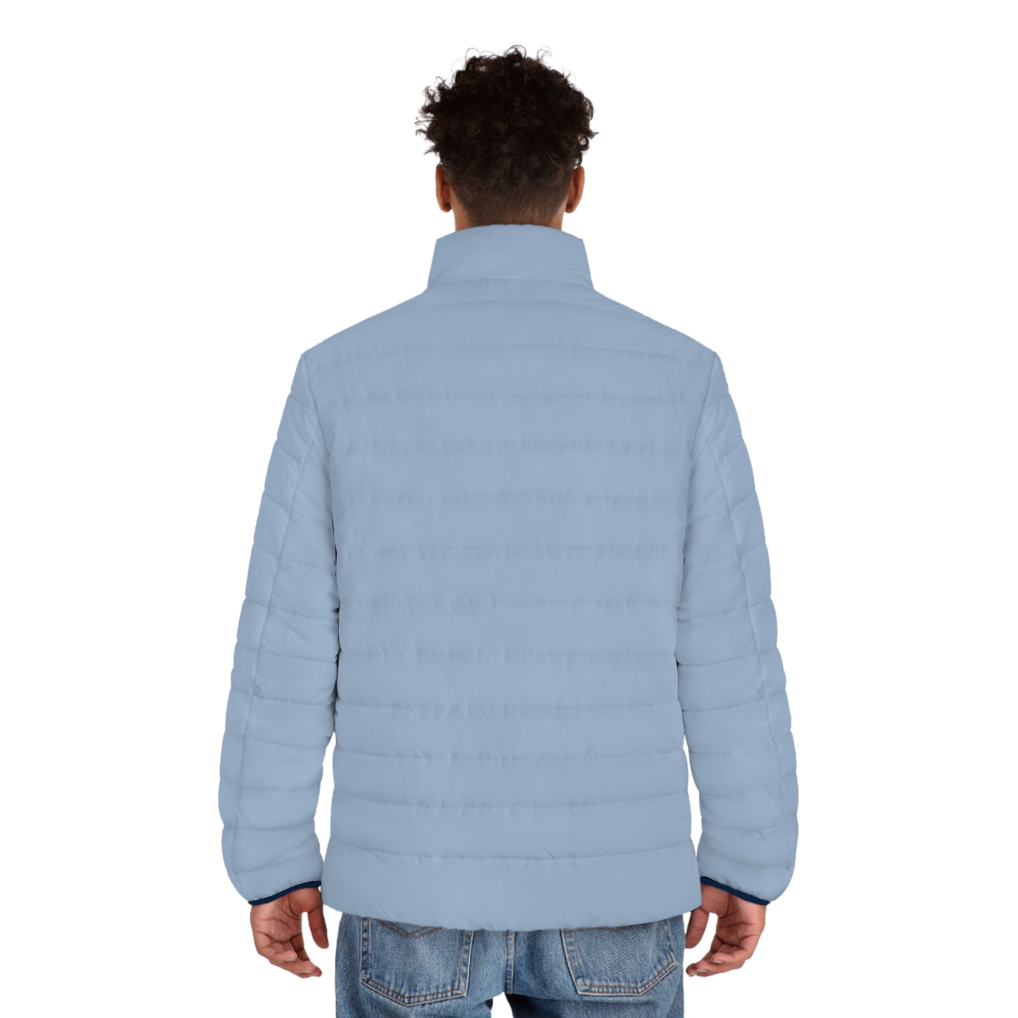 Men's Ceil Blue Puffer Jacket — Scrub-Matched Winter Coat for Healthcare Workers | DR.E Hibernation