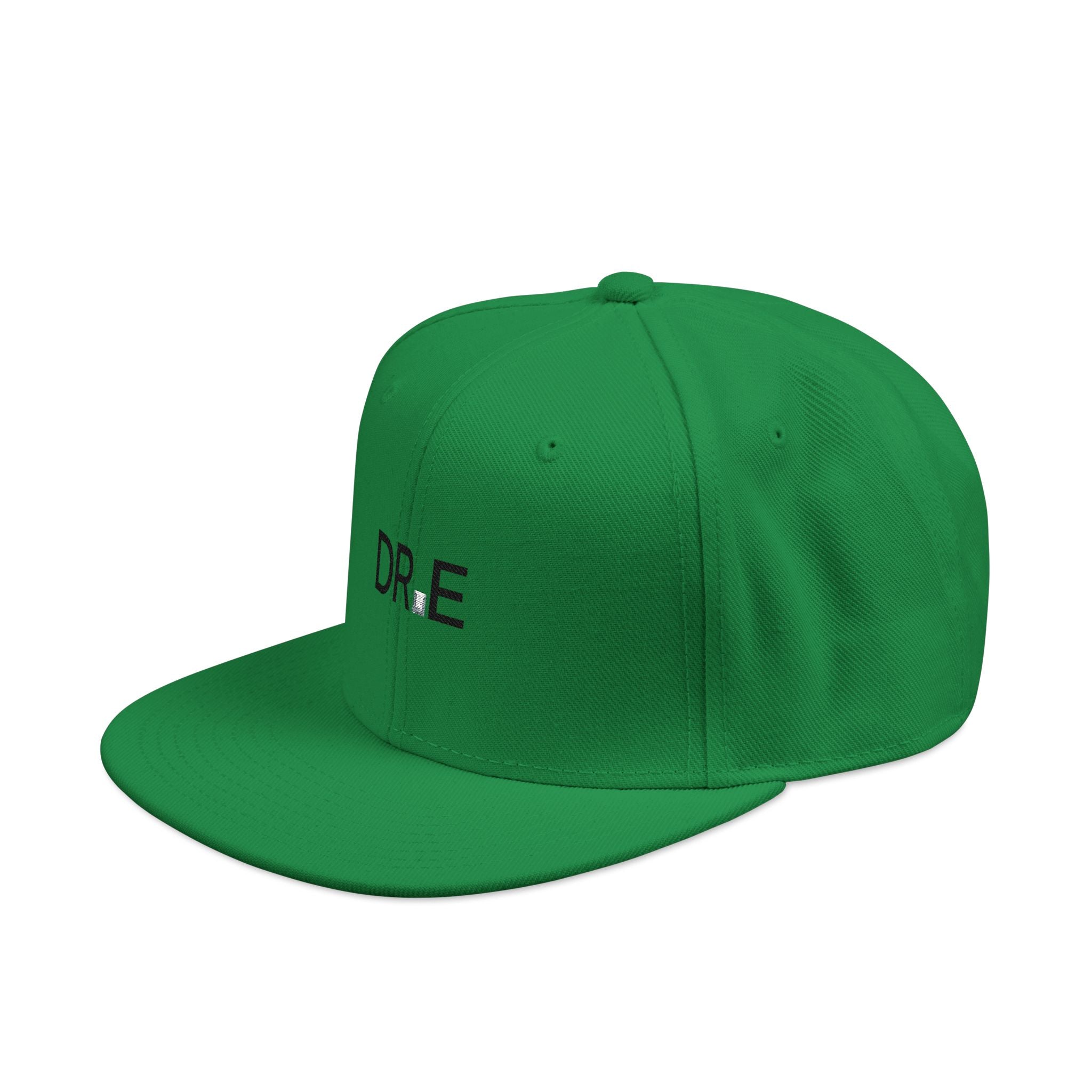 The Carbon Snapback — Embroidered DR.E Diamond Logo Flat-Front Cap | Daily Recovery Essentials