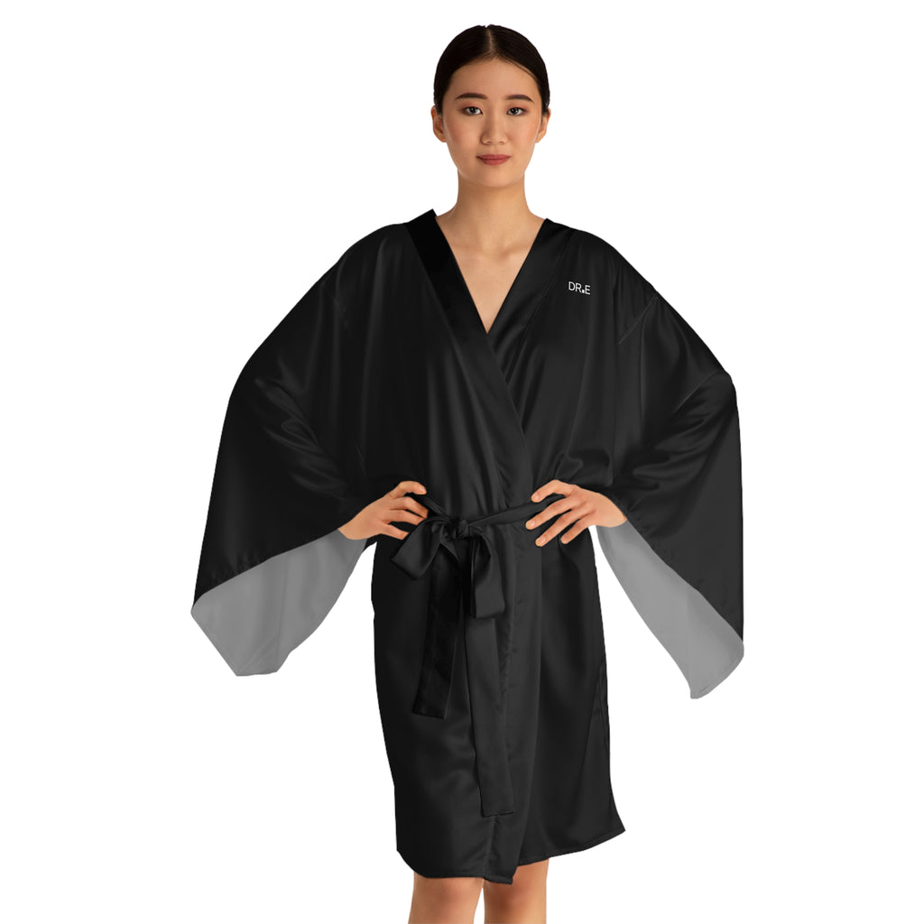 Women's Black Kimono Robe — DR.E Relaxation Set, Scrub-Matched | Daily Recovery Essentials